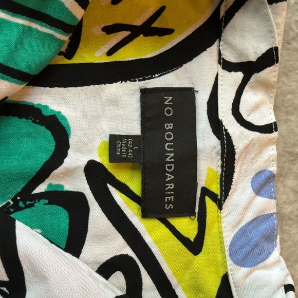 No boundries y2k graffiti graphic button downshirt short sleeve mens L - Picture 2 of 4